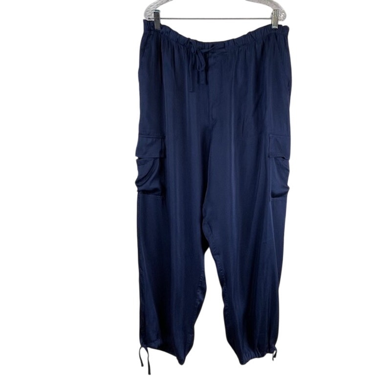 Pink Victoria's Secret Satin Cargo Pants With Side Pockets.